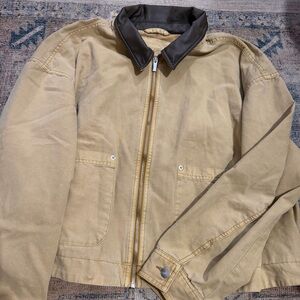 Tan Jacket with Dark Collar